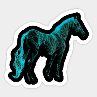 Turquoise Equestrian Art Horse Lover Western Rodeo Sticker